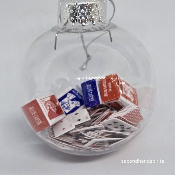Christmas ornament with playing cards READY To Hang Or Add Embellishments DIY - Picture 1 of 4